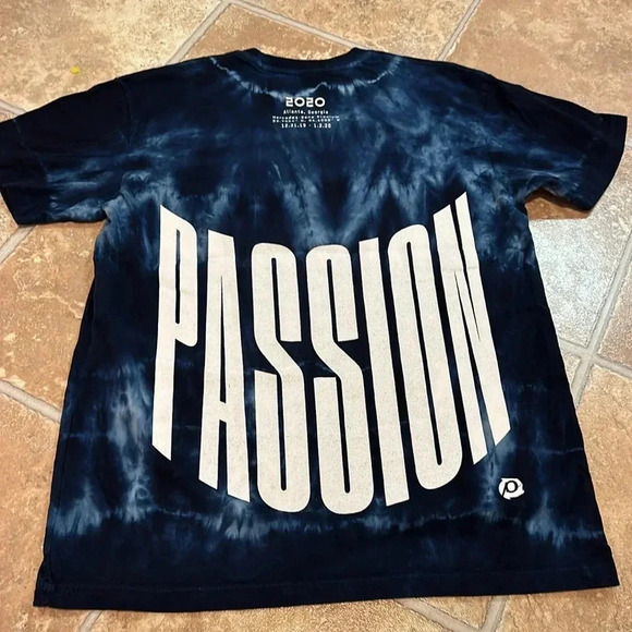 RARE Dyed Alta Gracia Passion T-Shirt 2020 Blue Atlanta Medium Short Sleeve - Picture 1 of 4